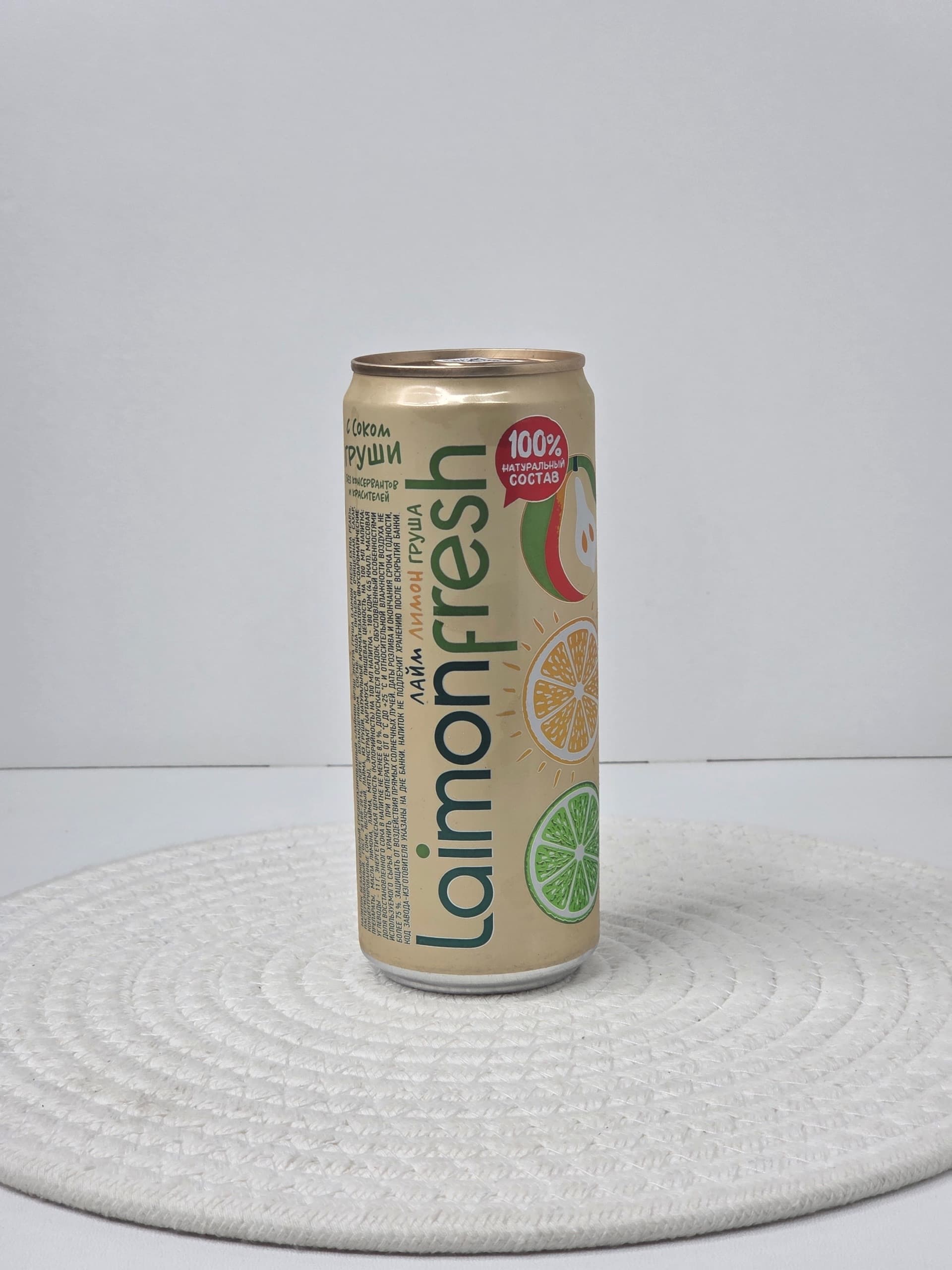 Безалкогольный газированный напиток Laimon Fresh со вкусом лайма, лимона и груши